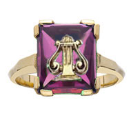 Pink *Sapphire Lyre Cushion Ring