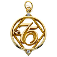 75 Year Diamond Circle Pendant with CZs