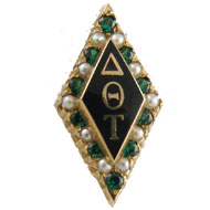 Alternating Pearl and Emerald Badge