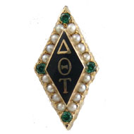 Crown Pearl Badge with Emerald Points