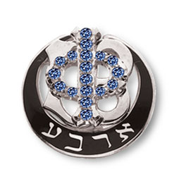 Polished Badge with Sapphire Phi