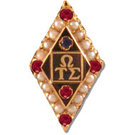 Crown Pearl Badge w/ 4 Ruby Points