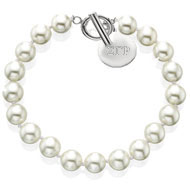 Large Pearl Bracelet with Toggle Closure