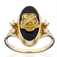 Imperial Onyx Crest Ring w/ Pearls