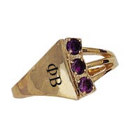 Trilogy Ring with Amethysts