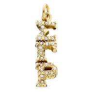 Crown Pearl Vertical Letter Lavaliere