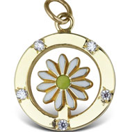Jeweled Circle Charm w/ Mini Marguerite