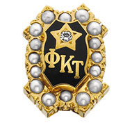 Crown Pearl Badge with Diamond