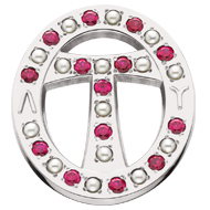Pearl & Ruby Oval Badge