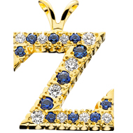 Alternating Sapphire & CZ Zeta Charm