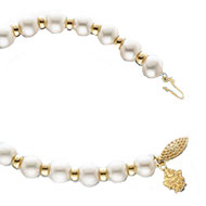 Pearl Bracelet with 14K gold accents