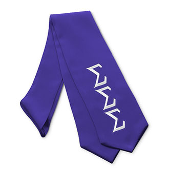 Graduation Stole With Letters and Crest (Purple)