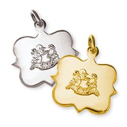 Badge Shape Charm with Crest