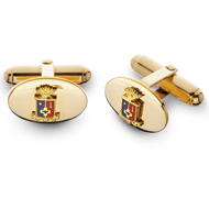 Oval Cufflinks with Enameled Crest