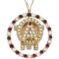 Diamond and Garnet Badge Pendant