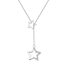 Double Star Dangle Necklace