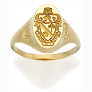 Vertical Incised Coat of Arms Ring