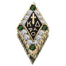 Large Crown Diamond Badge with Emerald Points