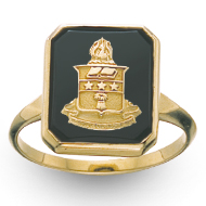 Square Onyx Coat of Arms Ring
