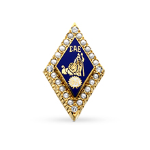 Crown Pearl Badge w/4 CZ Points