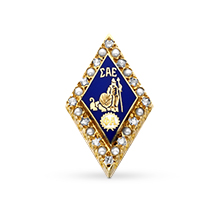 Alternating Pearl and CZ Badge