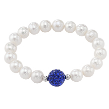 Pearl Bracelet with Blue Sapphire