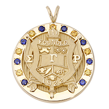 Blue and Gold Crest Pendant