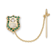 Crown Emerald Badge, CZ Eye, and Detachable Sword