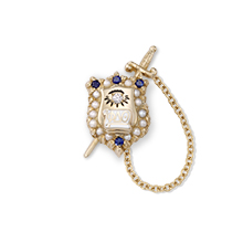 Crown Pearl Badge with Sapphire Points, CZ Eye, Permanent Sword
