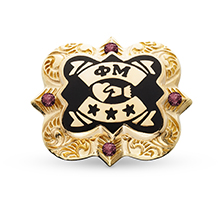Chased Badge with Garnet Points, 10K