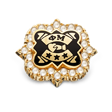 Crown Pearl Badge, 10K