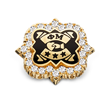 Crown CZ Badge, 10K