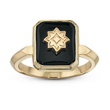 Square Black Onyx Logomark Ring