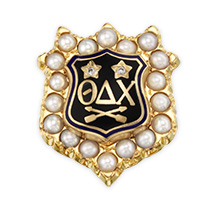 Crown Pearl Badge with Cubic Zirconia