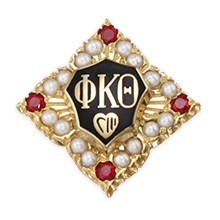 Crown Pearl Badge with Ruby Points