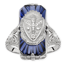 Crested Sapphire Ring