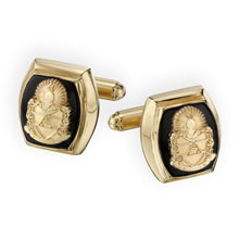 Barrel Onyx Cufflinks w/ plain crest