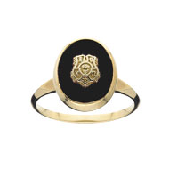 Oval Onyx Crest Ring