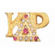Chased K-P, Pearl Delta with Synthetic Ruby Pts. Badge