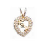 Crown Monogram Heart Lavaliere w/Pearl