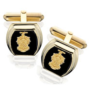 Barrel Onyx Crest Cufflinks