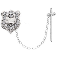 Crown Diamond Badge with Diamond Eye and Detachable Sword