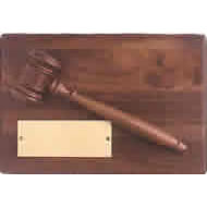 6X9 Gavel Plaque with Engraved Plate.