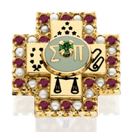 Alternating Pearl/Syn. Stone Badge