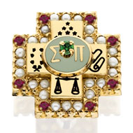 Crown Pearl Badge w/Stone Pts