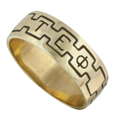 Greek Monogram Band Ring