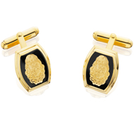 Barrel Onyx Crest Cufflinks