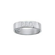 Narrow Band Ring with Incised Letters