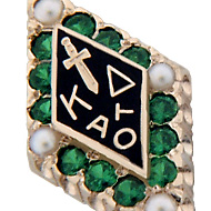 Large Emerald with Pearl Points Badge Large Emerald with Pearl Points Badge