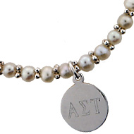 Mini Pearl Bracelet with Disc Mini Pearl Bracelet with Disc
